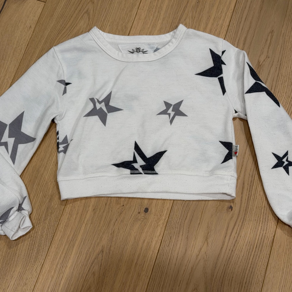 T2love White and Black Star Kids Sweatshirt